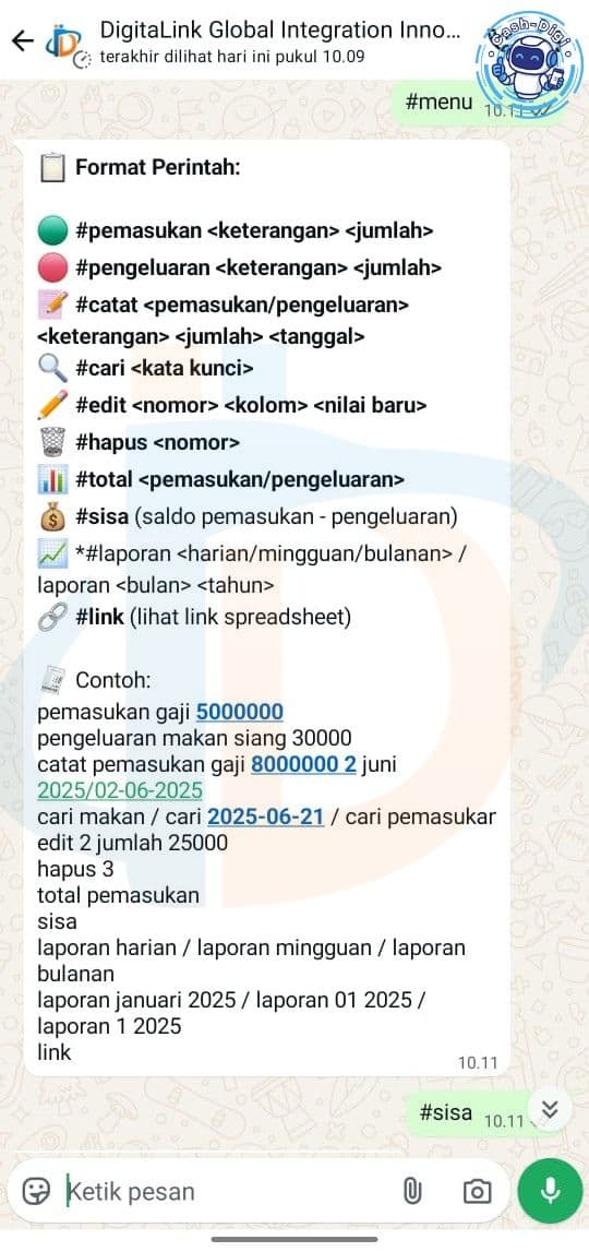 Screenshot WhatsApp CashDigi
